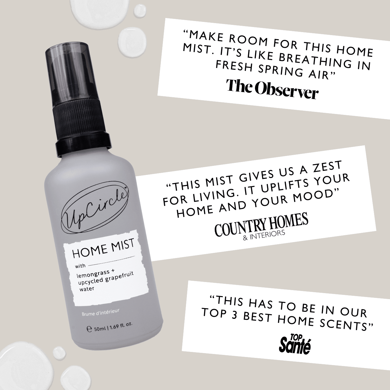Home Mist with Lemongrass + Grapefruit - Che Cose Belle