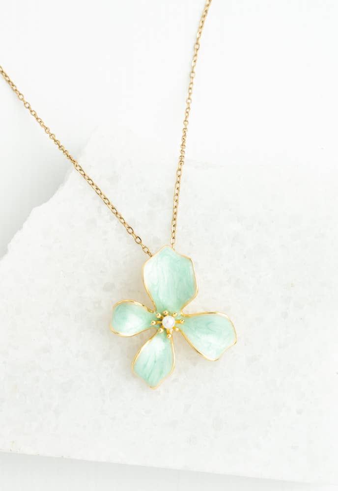 Hope in Bloom Necklace in Mint - Che Cose Belle
