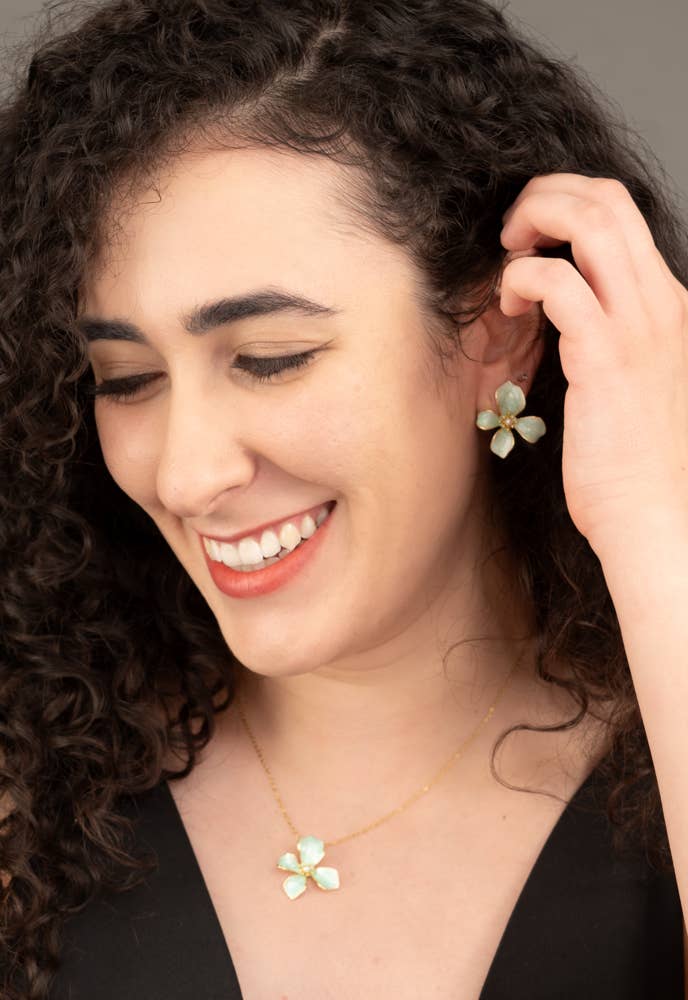 Hope in Bloom Necklace in Mint - Che Cose Belle