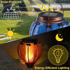 Hot Air Balloon Solar Lantern with Flickering Flame Hanging Solar Lanterns Outdoor Lights Waterproof Lanterns Decorative Garden Patio Yard Party Decor Blue - Che Cose Belle