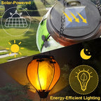 Hot Air Balloon Solar Lantern with Flickering Flame Hanging Solar Lanterns Outdoor Lights Waterproof Lanterns Decorative Garden Patio Yard Party Decor Gray&Light Green - Che Cose Belle