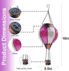 Hot Air Balloon Solar Lantern with Flickering Flame Hanging Solar Lanterns Outdoor Lights Waterproof Lanterns Decorative Garden Patio Yard Party Decor Gray&Wine Red - Che Cose Belle