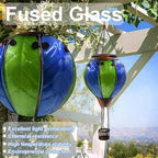 Hot Air Balloon Solar Lantern with Flickering Flame Hanging Solar Lanterns Outdoor Lights Waterproof Lanterns Decorative Garden Patio Yard Party Decor Green&Navy - Che Cose Belle
