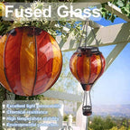 Hot Air Balloon Solar Lantern with Flickering Flame Hanging Solar Lanterns Outdoor Lights Waterproof Lanterns Decorative Garden Patio Yard Party Decor Orange and Red - Che Cose Belle