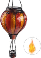 Hot Air Balloon Solar Lantern with Flickering Flame Hanging Solar Lanterns Outdoor Lights Waterproof Lanterns Decorative Garden Patio Yard Party Decor Orange and Red - Che Cose Belle