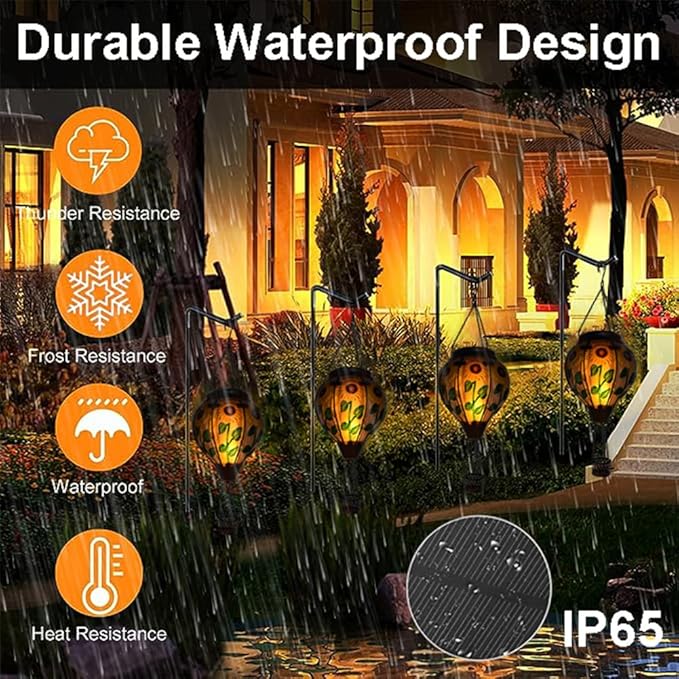 Hot Air Balloon Solar Lantern with Flickering Flame Hanging Solar Lanterns Outdoor Lights Waterproof Lanterns Decorative Garden Patio Yard Party Decor Sunflower - Che Cose Belle