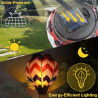 Hot Air Balloon Solar Lantern with Flickering Flame Hanging Solar Lanterns Outdoor Lights Waterproof Lanterns Decorative Garden Patio Yard Party Decor Wavy - Gray&Navy&Red - Che Cose Belle