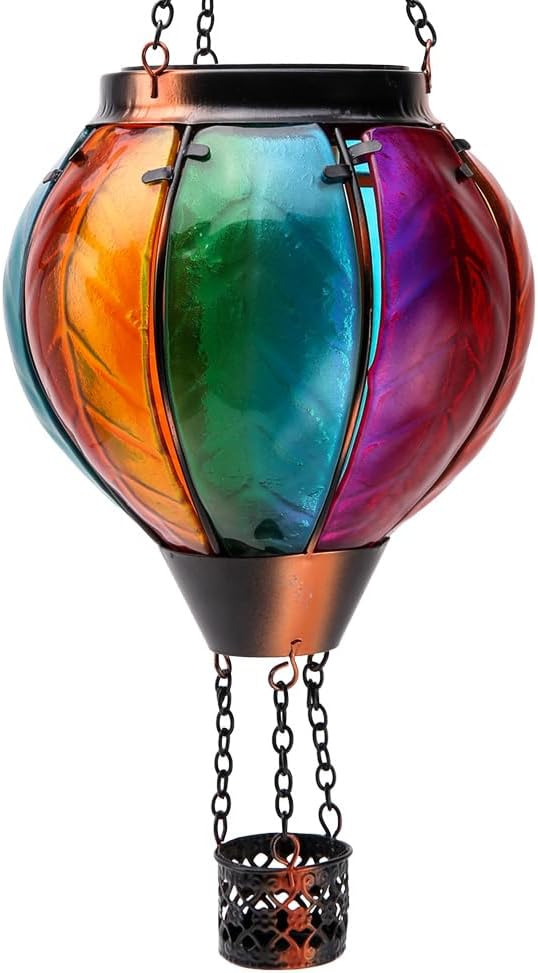 Hot Air Balloon with Flickering Flame Hanging Solar Lanterns Outdoor Lights Waterproof Lanterns Decorative Garden Patio Yard Party Decor Gradual - Colorful Hand Made - Che Cose Belle