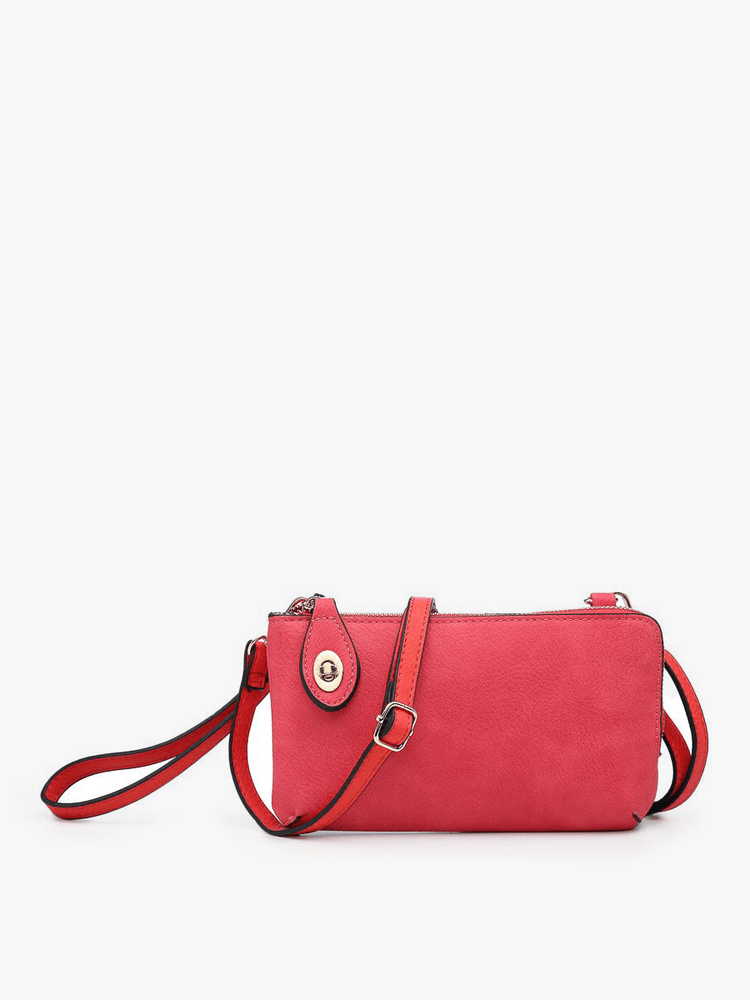 HOT PINK Kendall Twist Lock Crossbody/Wristlet - Che Cose Belle