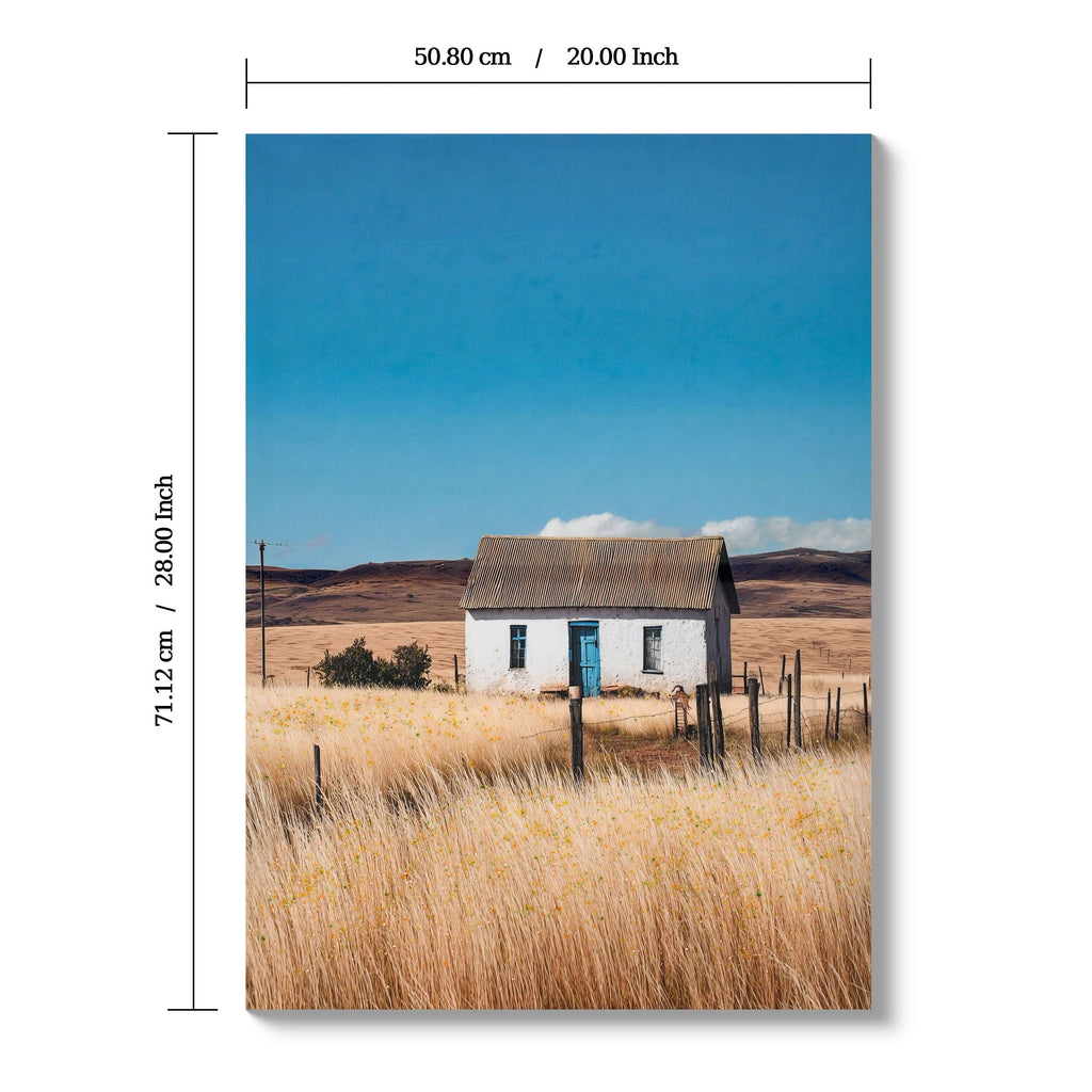 House, Barn Picture Wall Art For Home Decor - Natural / Blue - Che Cose Belle