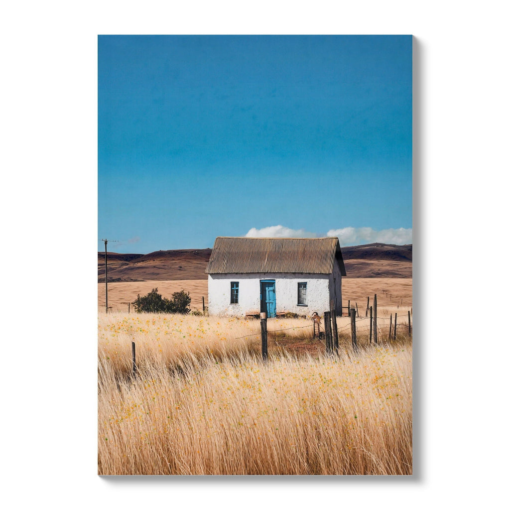 House, Barn Picture Wall Art For Home Decor - Natural / Blue - Che Cose Belle
