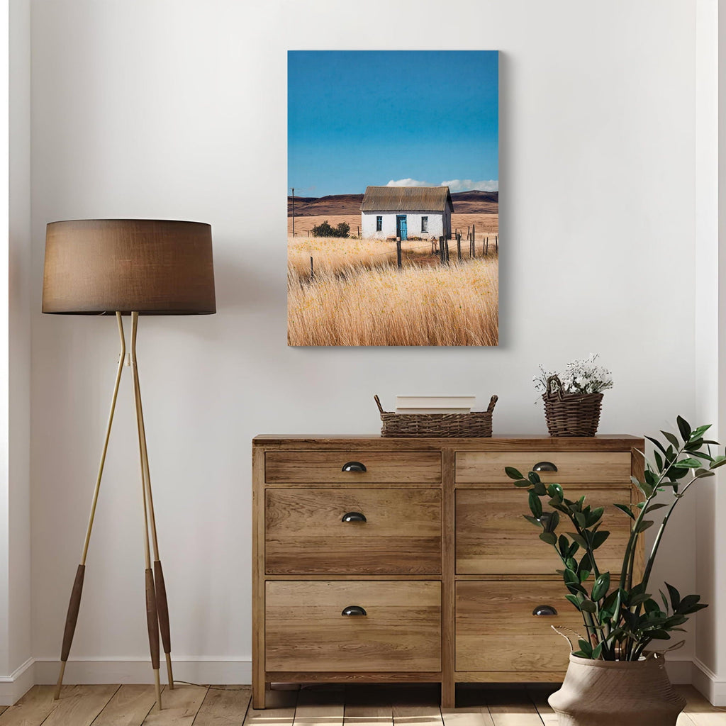 House, Barn Picture Wall Art For Home Decor - Natural / Blue - Che Cose Belle