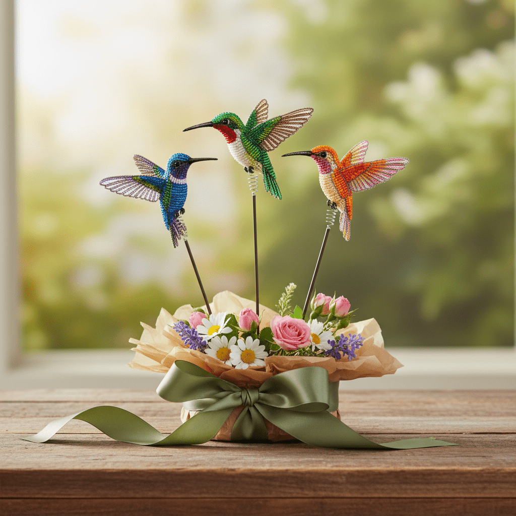 Hummingbird Garden Stake, Asst (Set of 3) - Che Cose Belle