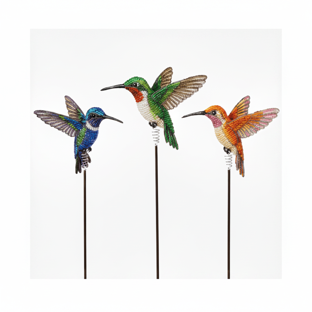 Hummingbird Garden Stake, Asst (Set of 3) - Che Cose Belle