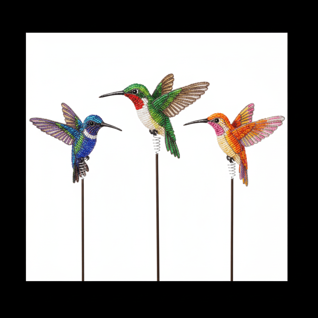 Hummingbird Garden Stake, Asst (Set of 3) - Che Cose Belle
