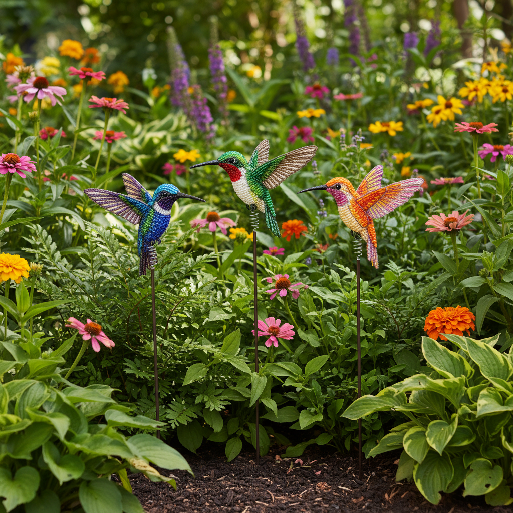 Hummingbird Garden Stake, Asst (Set of 3) - Che Cose Belle