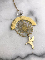 Hummingbird Prayer Ornament With Vintage Glass Crystal - Che Cose Belle