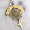 Hummingbird Prayer Ornament With Vintage Glass Crystal - Che Cose Belle