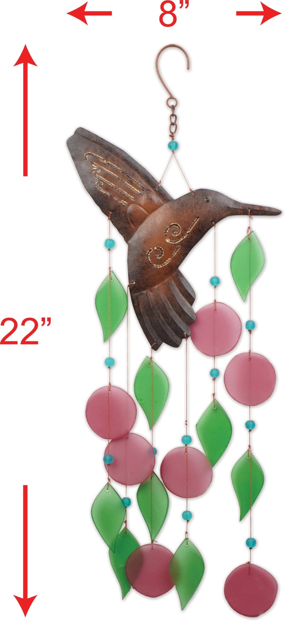 Hummingbird Sea glass Chime - Che Cose Belle