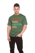 Husband, Daddy, Protector, Hero Men's Bamboo Viscose/Organic Cotton Short Sleeve Graphic T-Shirt - Che Cose Belle