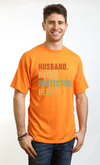 Husband, Daddy, Protector, Hero Men's Bamboo Viscose/Organic Cotton Short Sleeve Graphic T-Shirt - Che Cose Belle