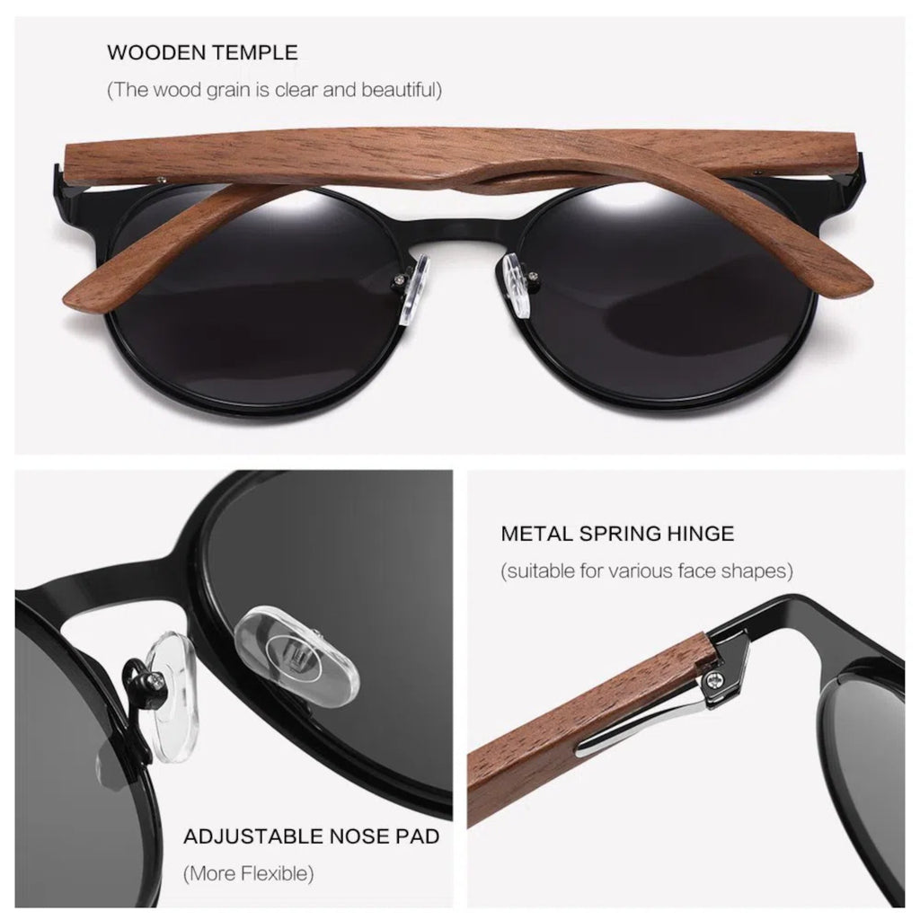 Hybrid Wooden Rounds - Real Wood & Polarized Lenses by WUDN - Che Cose Belle