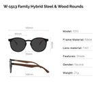 Hybrid Wooden Rounds - Real Wood & Polarized Lenses by WUDN - Che Cose Belle