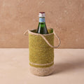 Hydra Woven Seagrass Bottle Holder, Chartreuse - Che Cose Belle