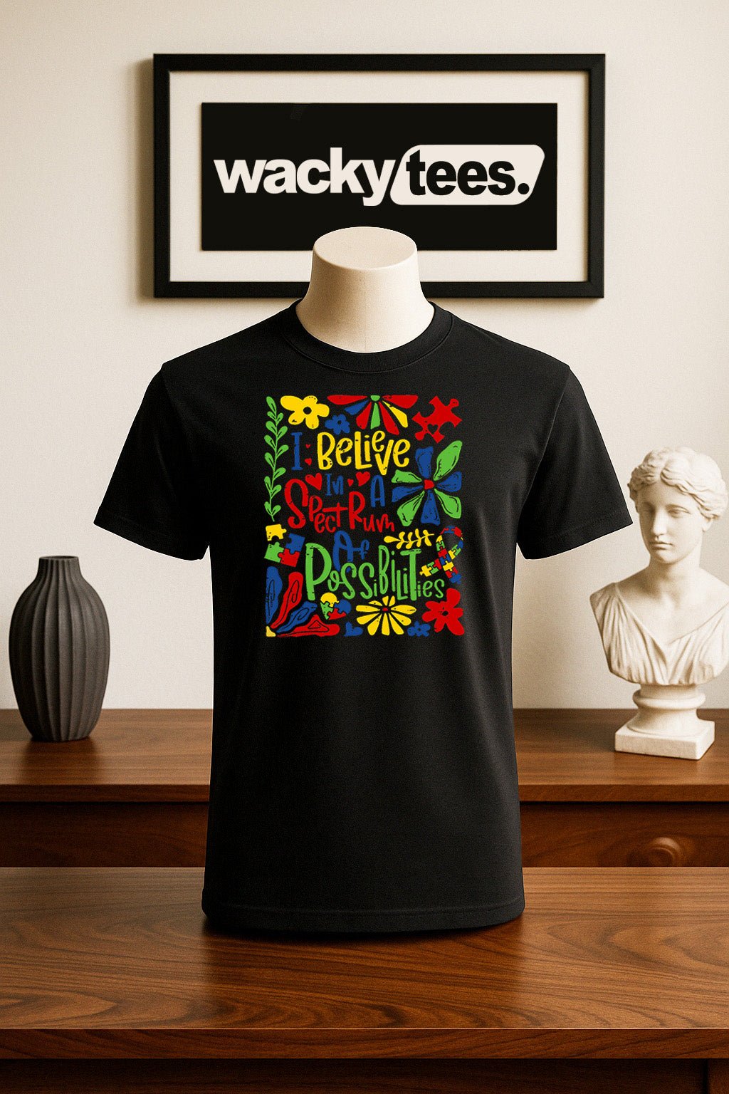 I Believe in a Spectrum of Possibilities Autism Awareness Graphic Tee Shirt - Che Cose Belle