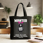 I Once Was Lost But Now I Am Found Luke 15:10 Christian Tote Bag, Wanted Black Sheep Gift Shopper - Che Cose Belle