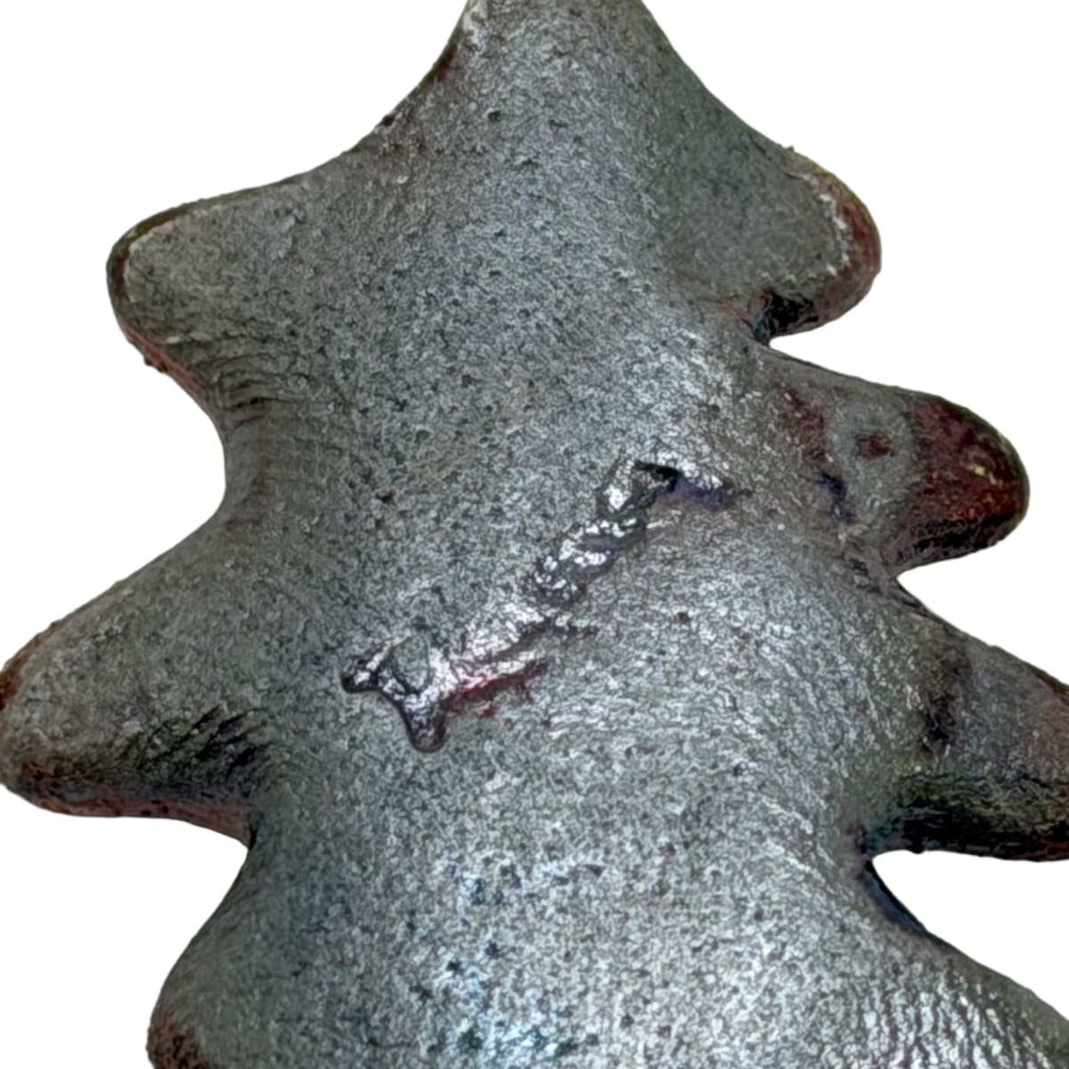 Raku Ceramic Leaf Focal Pendant - Artist Signed Rama - 46mm Brown Copper Iridescent