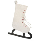 Ice Skate Hand Felted Wool Cream Christmas Stocking Skate Arcadia Home - Che Cose Belle