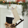 Ice Skate Hand Felted Wool Cream Christmas Stocking Skate Arcadia Home - Che Cose Belle