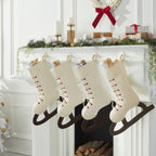 Ice Skate Hand Felted Wool Cream Christmas Stocking Skate Arcadia Home - Che Cose Belle