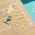Oversized Striped Border Cabana Beach Towel - Santa Cruz
