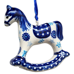 Rocking Horse Ornament - Blue Meadow Pattern