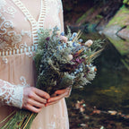 Dried Flower Bouquet with Blue Lavender, Pink Gomphrena, Daisies, Wheat & Oregano
