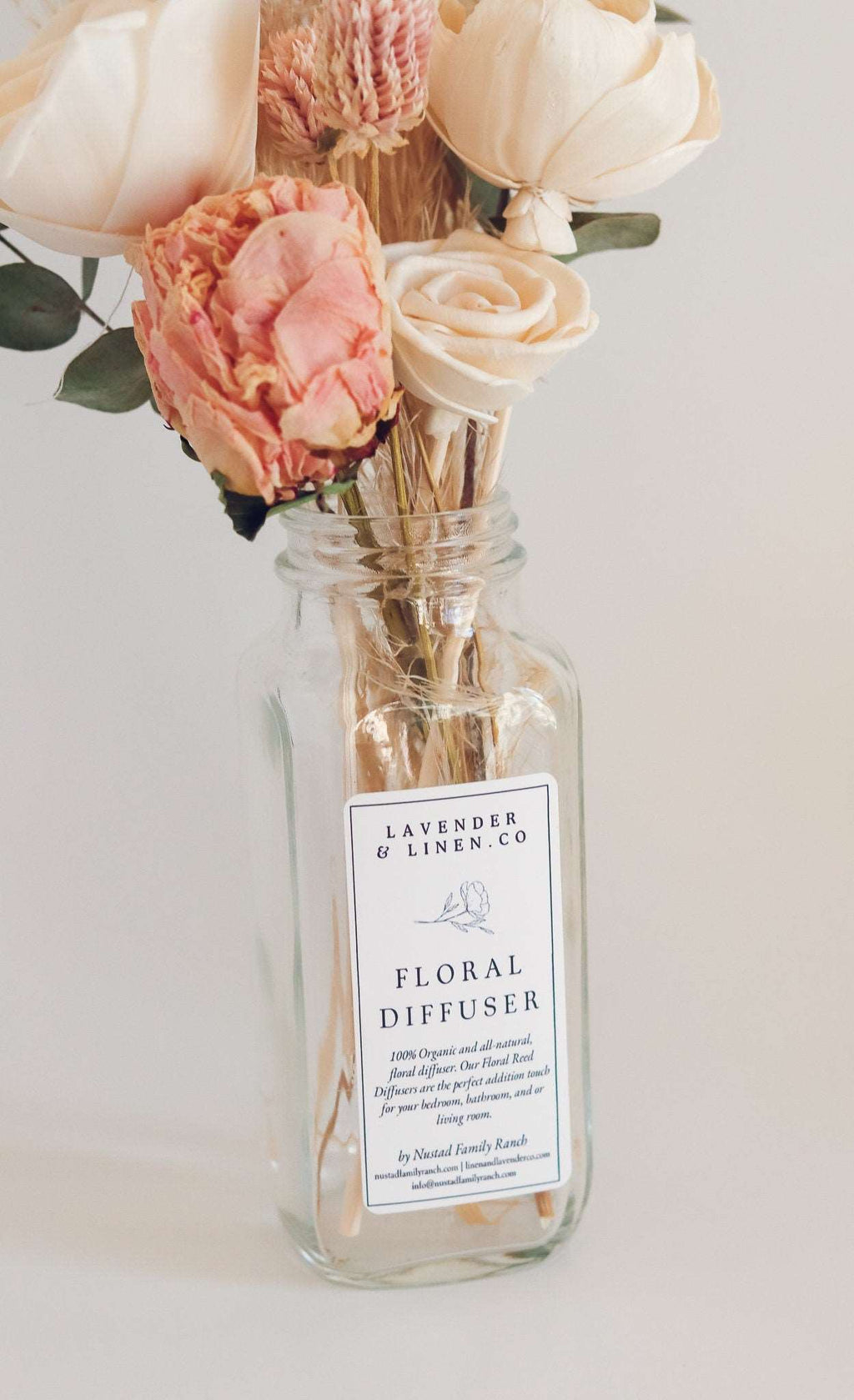 Diffuser for Essential Oils, Sunflower Floral Reed Diffuser with Essential Oils, Botanicals and Sola Wood Flowers, for Bedroom and Bathroom