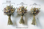 Dried Flower Bouquet with Blue Lavender, Pink Gomphrena, Daisies, Wheat & Oregano