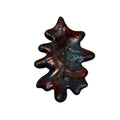 Raku Ceramic Leaf Focal Pendant - Artist Signed Rama - 46mm Brown Copper Iridescent