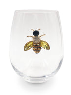 Jeweled Bee Stemless Wine Glasses