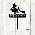 Witch Welcome Yard Stake Sign | Halloween Metal Decor