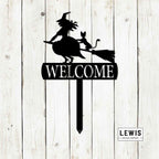 Witch Welcome Yard Stake Sign | Halloween Metal Decor