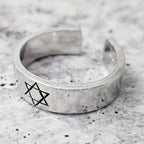 Star of David Open Back Thin Band Ring