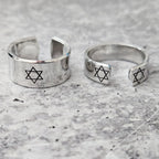 Star of David Open Back Thin Band Ring