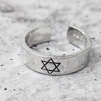 Star of David Open Back Thin Band Ring