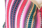 LIMITED 003 - Peruvian Stripe Pillow Cover - Pink and Green