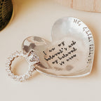 Song of Solomon Heart Shaped Pewter Ring Dish for Bride and Groom