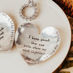 Song of Solomon Heart Shaped Pewter Ring Dish for Bride and Groom