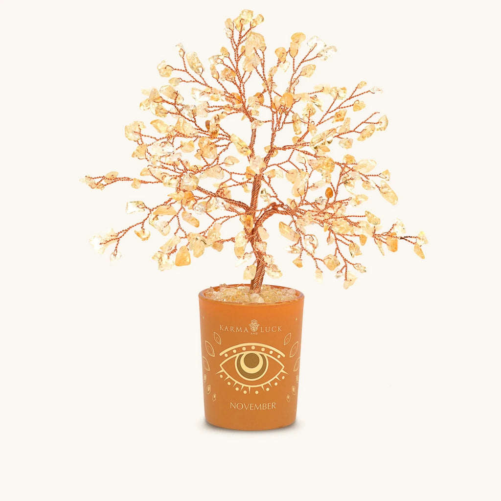 Illuminated Path Citrine November Birthday Tree - Che Cose Belle